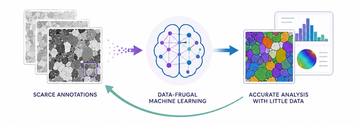 Data-frugal methods for machine learning based microstructure analysis